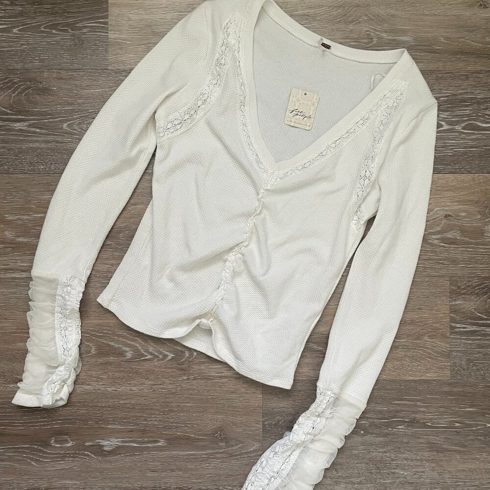 Free People Cream Lace Thermal
